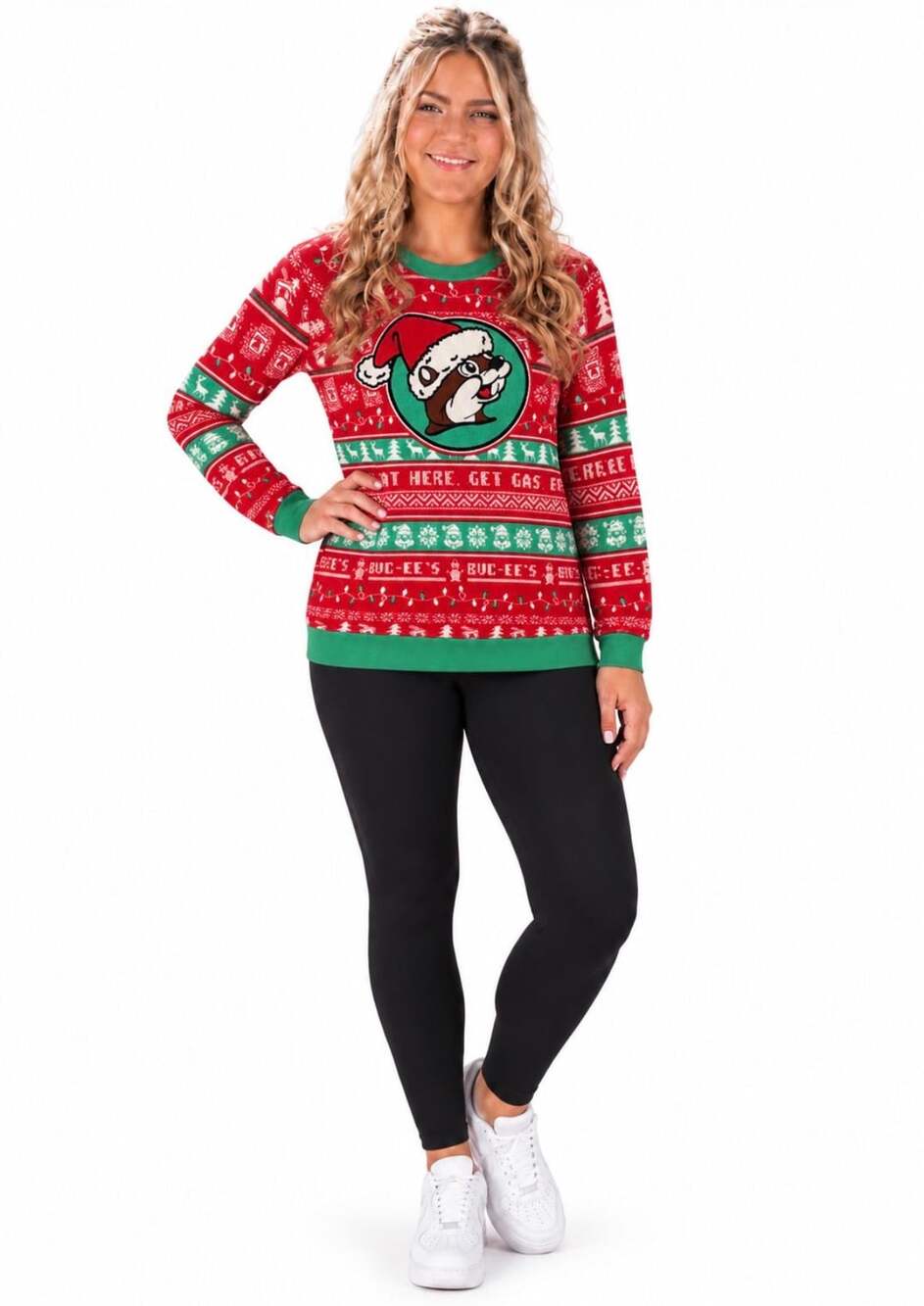 Buc-ee's Red and Green Christmas Ugly Sweater Medium